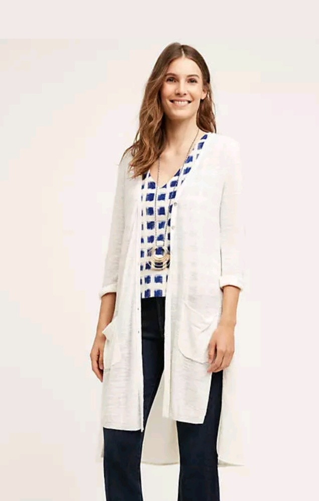 MOTH Anthropologie Islet Duster Linen Cardigan